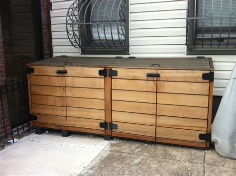 trash enclosure metal panel|outside trash can storage cabinet.